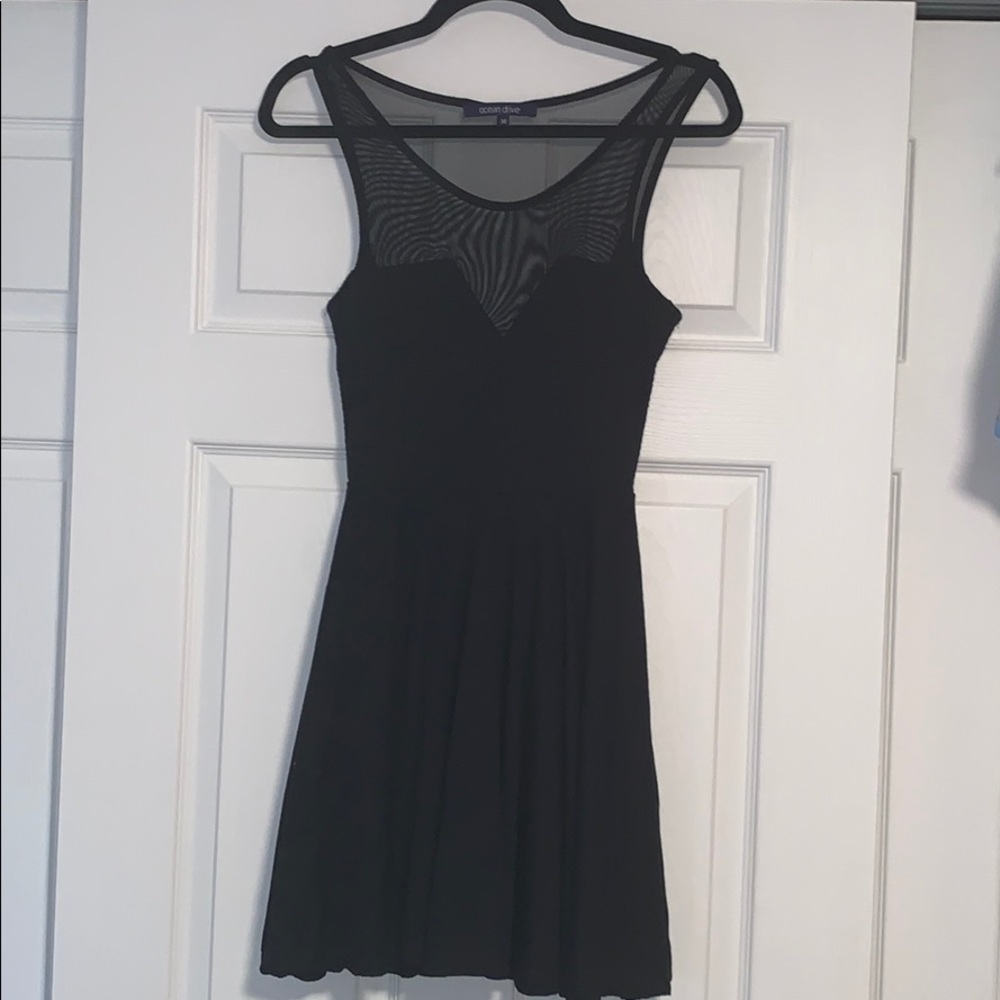 🟣 Ocean drive black sheer dress medium